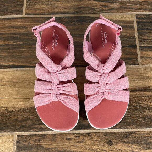 Clarks Arla Fern Womens Size 8 Wide Shoes Red Strappy Slingback Platform Sandal - Picture 11 of 12